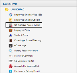 Select Off-Campus Access (VPN)