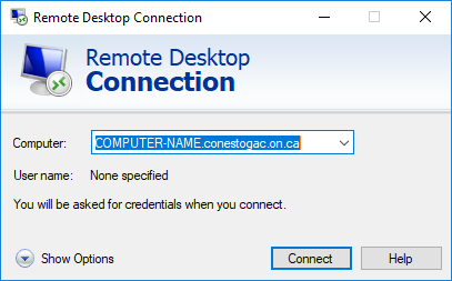 Enter computer name