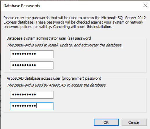 ArtiosCAD database passwords