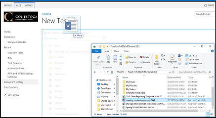 open file explorer and click to grab the file pull this file in the browser window and drop it in the library