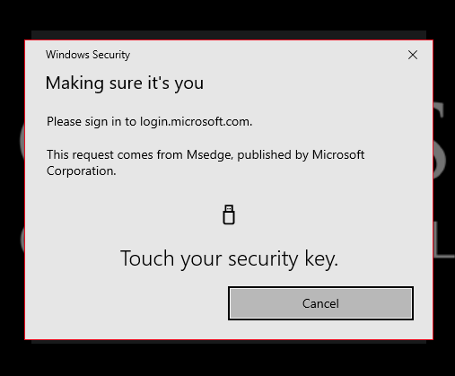 Security key test